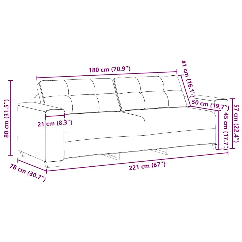 2 Piece Sofa Set Black Velvet Lounge Suite Comfortable Padded Seat Armrests
