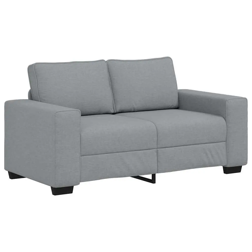 2 Piece Sofa Set Grey Fabric Living Room Lounge Couch with Cushions Armrests