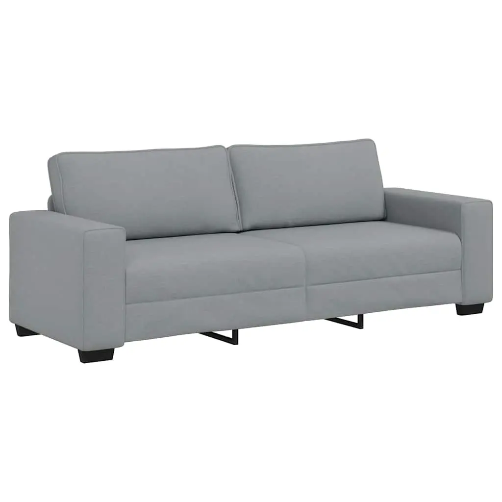 2 Piece Sofa Set Grey Fabric Living Room Lounge Couch with Cushions Armrests