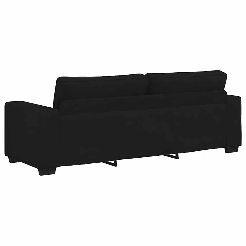 2 Piece Sofa Set Black Fabric Lounge Suite Living Room Furniture