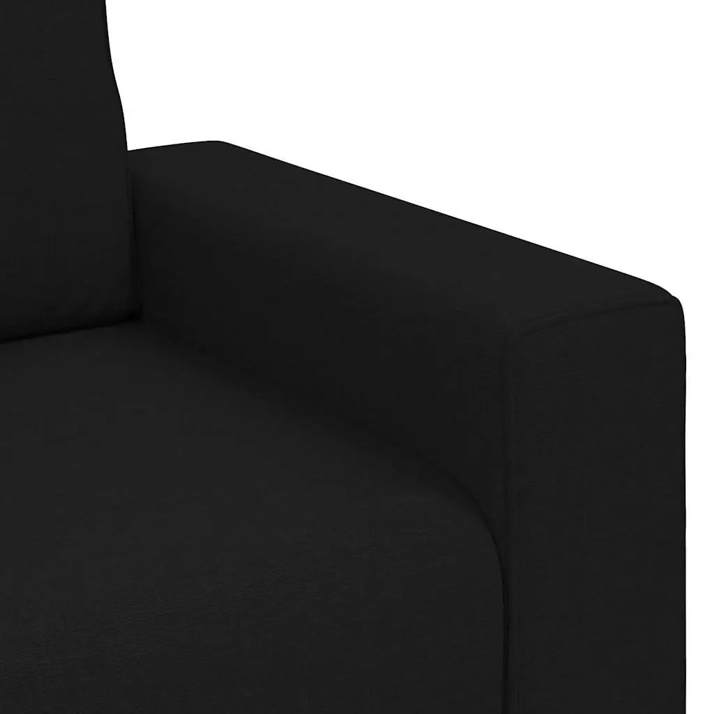 2 Piece Sofa Set Black Fabric Lounge Suite Living Room Furniture