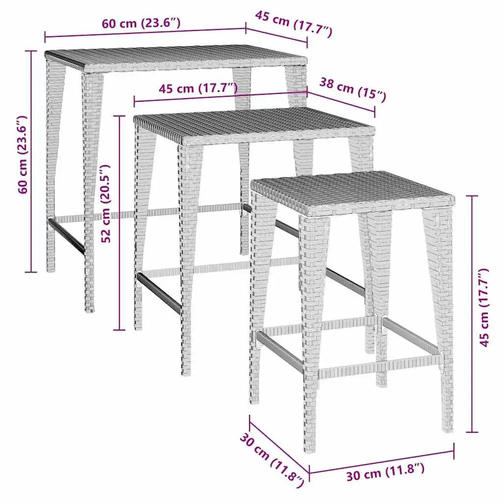 Nesting Tables for Outdoor Convenience