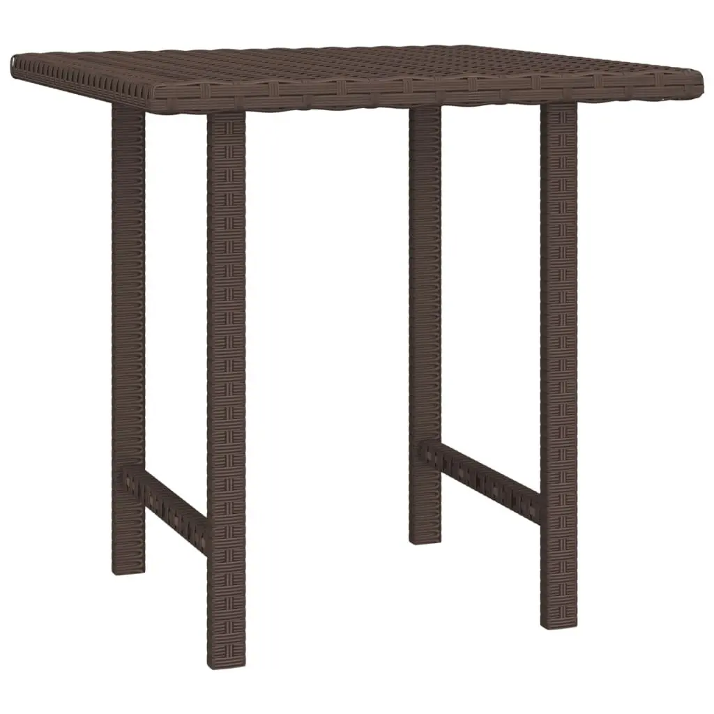 Garden Side Tables Set 3 pcs Outdoor Patio Furniture Brown Poly Rattan
