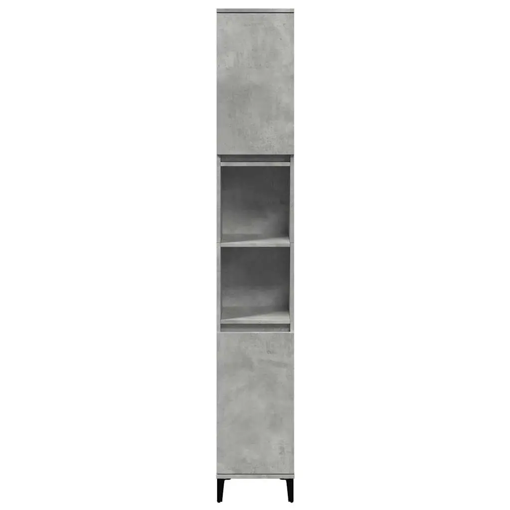 Grey Storage Cabinet Bathroom Furniture Set 3 Piece Wall Mount Vanity Cupboard
