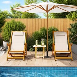 Reliable and Practical Folding Beach Chair Set of 2