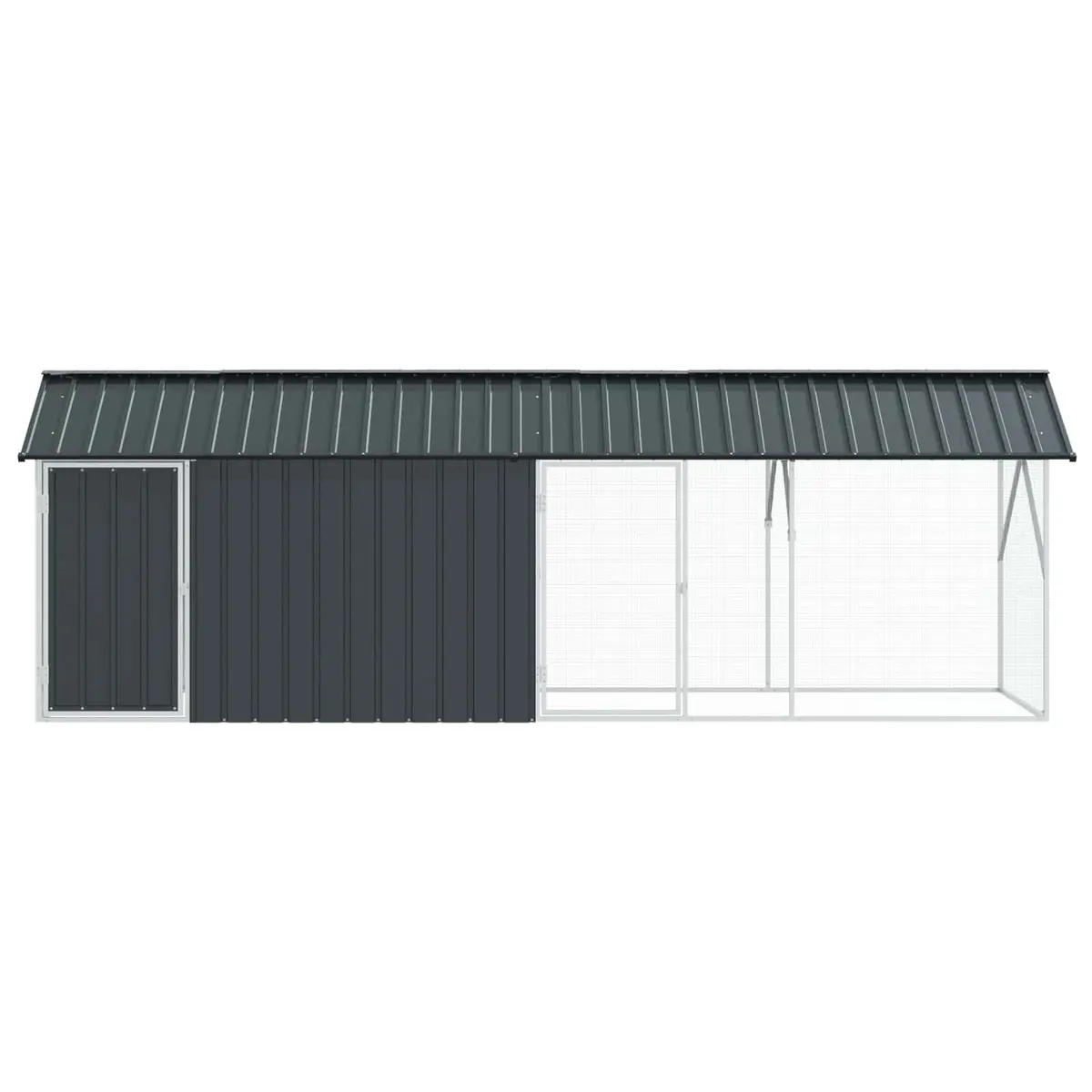 Bird Cage Outdoor Aviary 422x103x142cm Anthracite Galvanised Steel