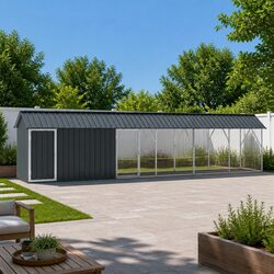 Bird Cage Outdoor Anthracite Galvanised Steel Large Garden Aviary 630x103x142cm