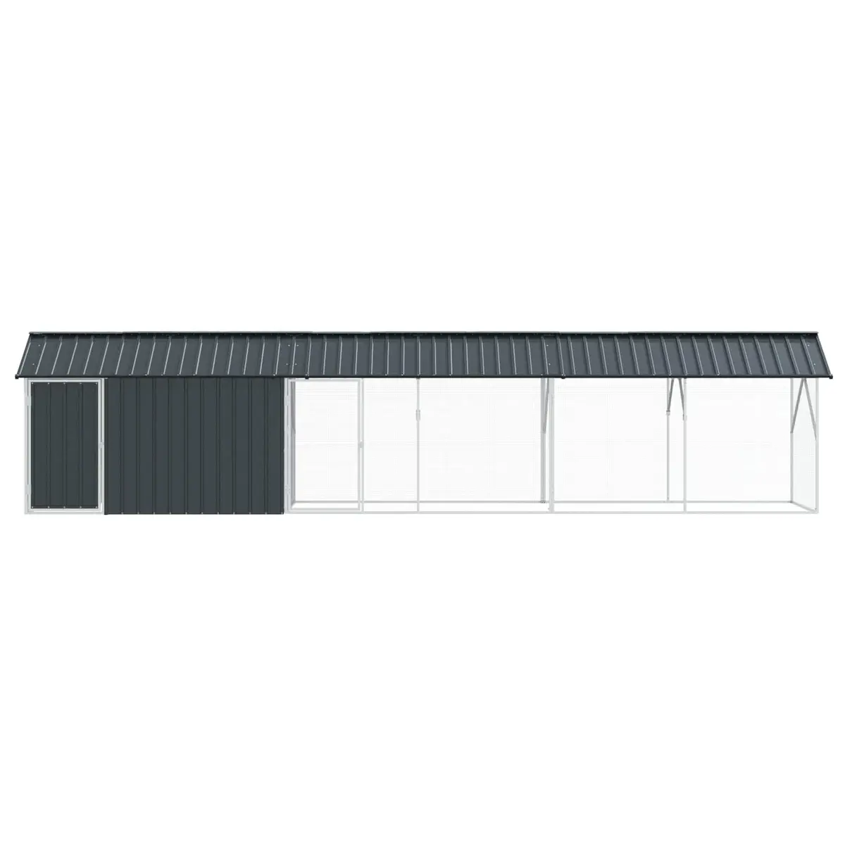 Bird Cage Outdoor Large Anthracite Galvanised Steel 630x103x142cm
