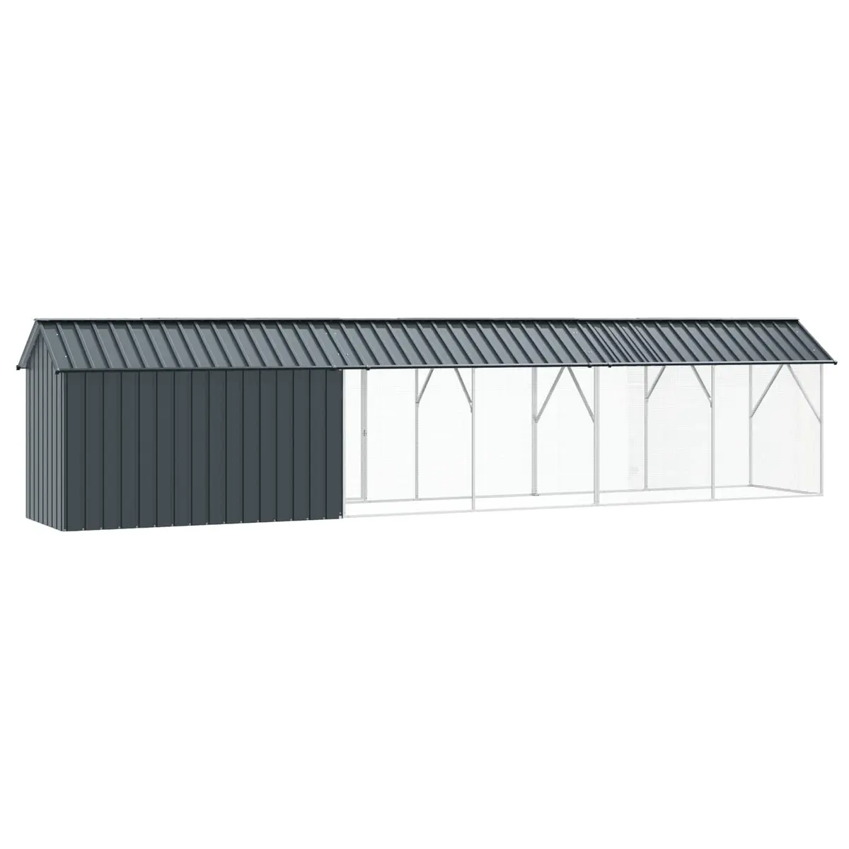 Bird Cage Outdoor Large Anthracite Galvanised Steel 630x103x142cm