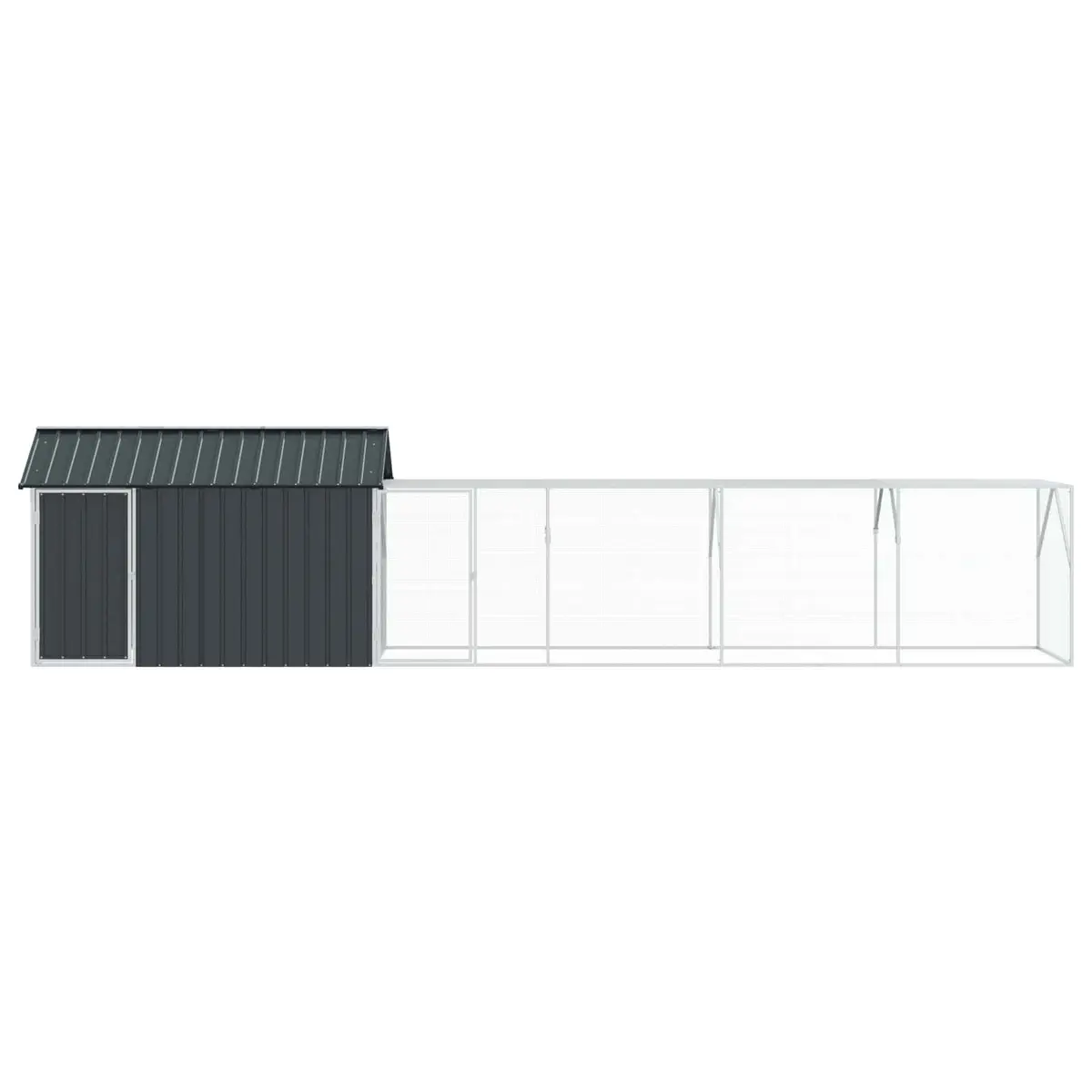 Bird Cage Outdoor Rectangular Anthracite Galvanised Steel Garden Aviary Shelter