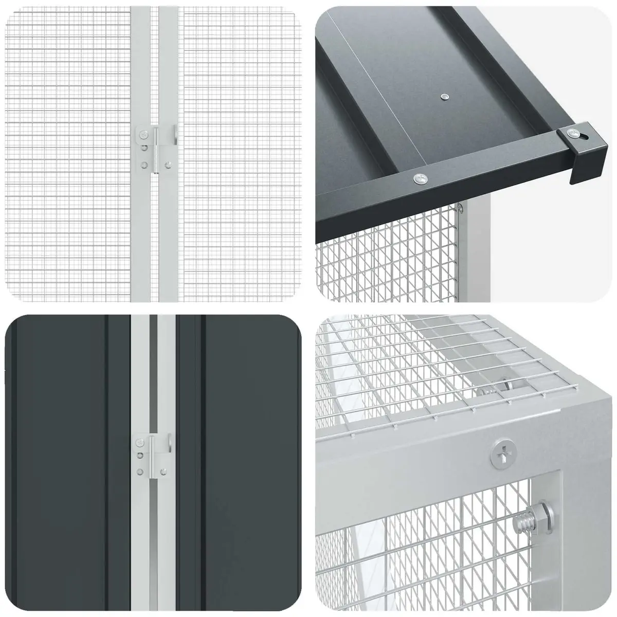 Bird Cage Outdoor Rectangular Anthracite Galvanised Steel Garden Aviary Shelter