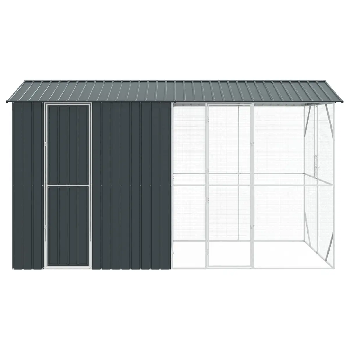 Outdoor Bird Cage Large Anthracite Galvanised Steel Garden Aviary