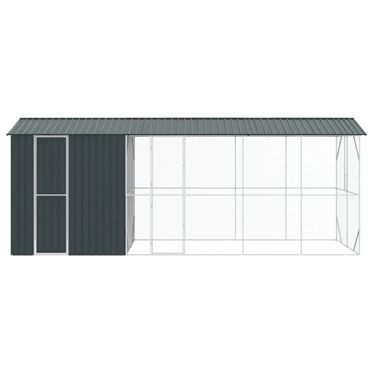 Outdoor Aviary Large Rectangular Bird Cage Galvanised Steel Anthracite
