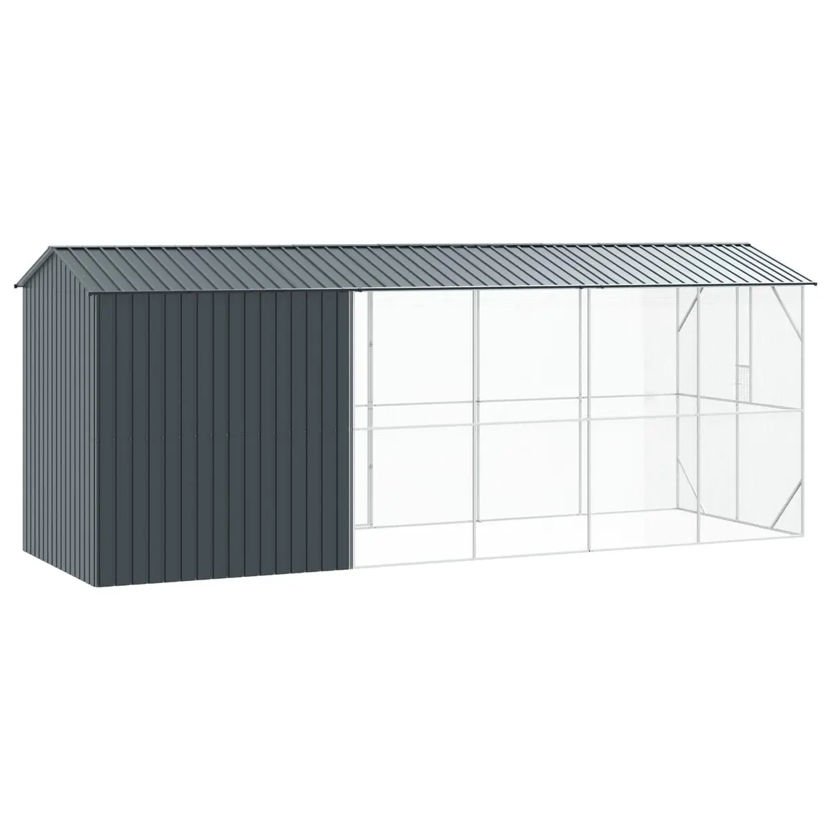 Outdoor Aviary Large Rectangular Bird Cage Galvanised Steel Anthracite