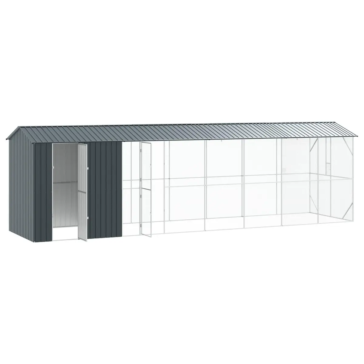 Bird Cage Outdoor Garden Aviary Large Rectangular Anthracite Galvanised Steel