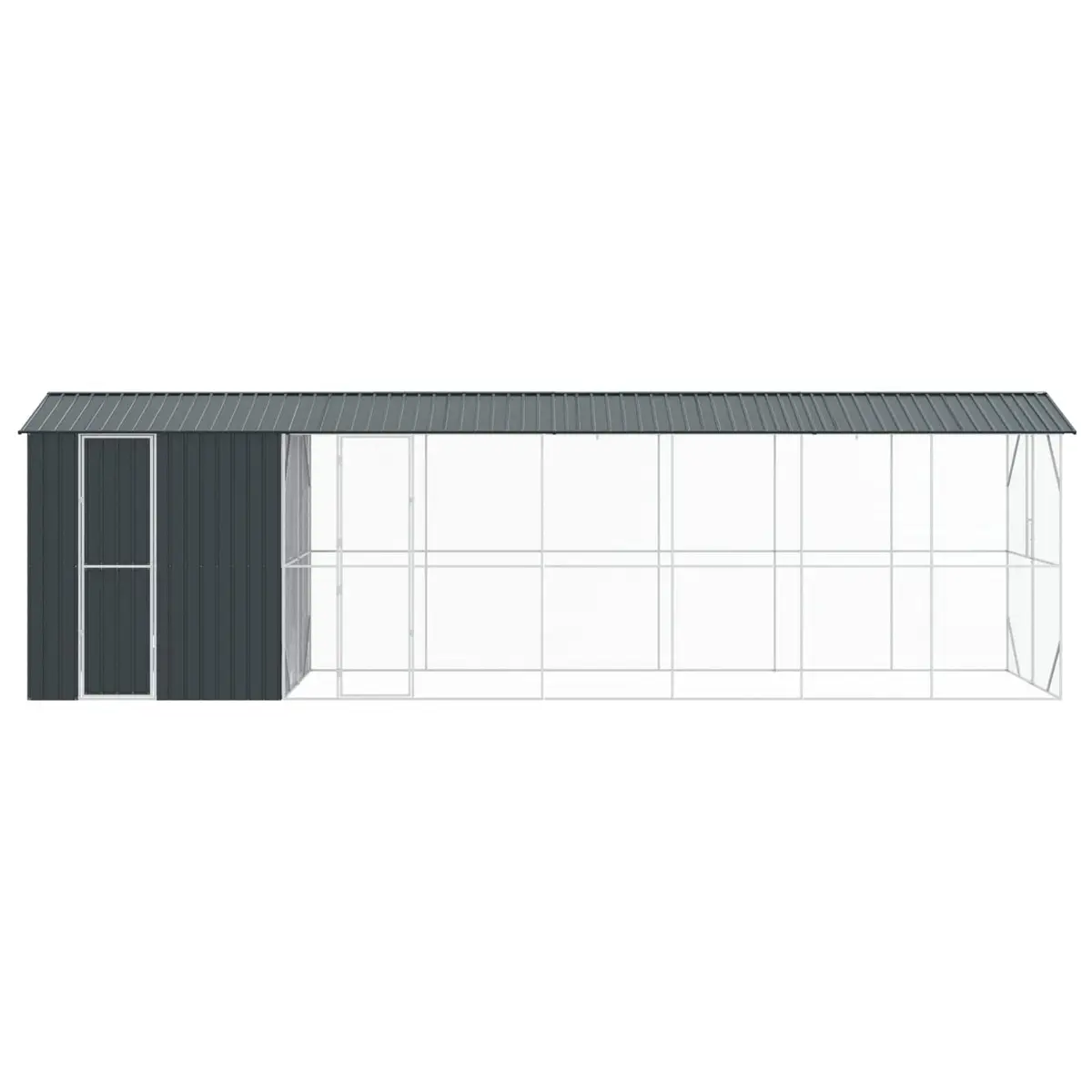 Bird Cage Outdoor Garden Aviary Large Rectangular Anthracite Galvanised Steel