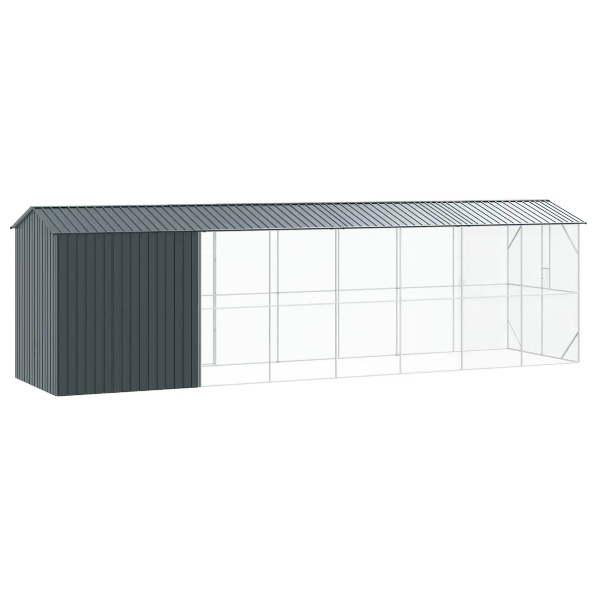 Bird Cage Outdoor Garden Aviary Large Rectangular Anthracite Galvanised Steel