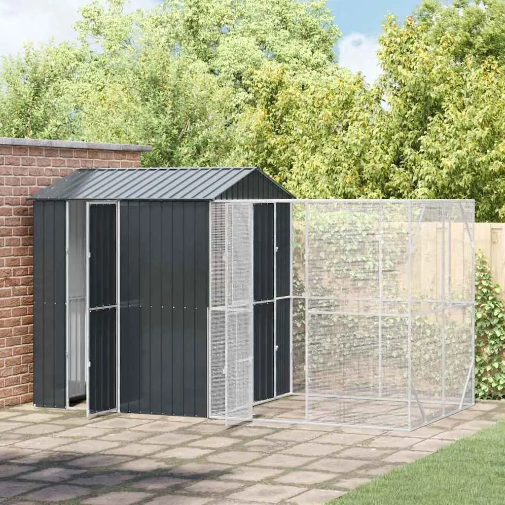 Outdoor Bird Cage Rectangular Large Anthracite Galvanised Steel