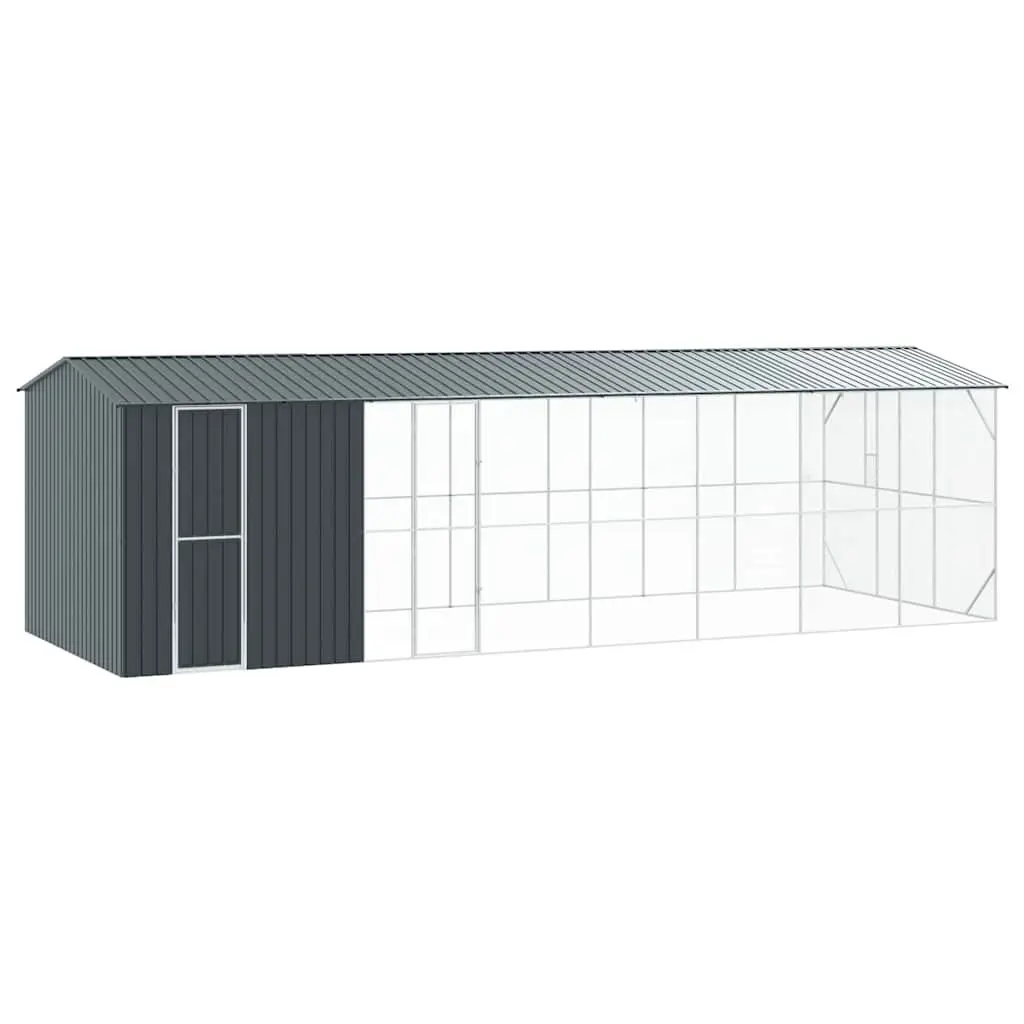 Outdoor Bird Cage Rectangular Garden Aviary Anthracite Galvanised Steel