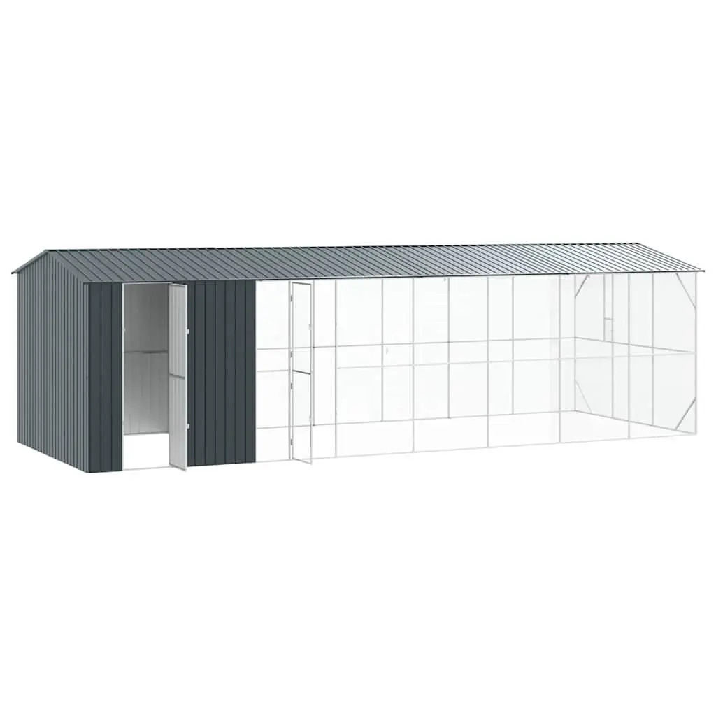 Outdoor Bird Cage Rectangular Garden Aviary Anthracite Galvanised Steel