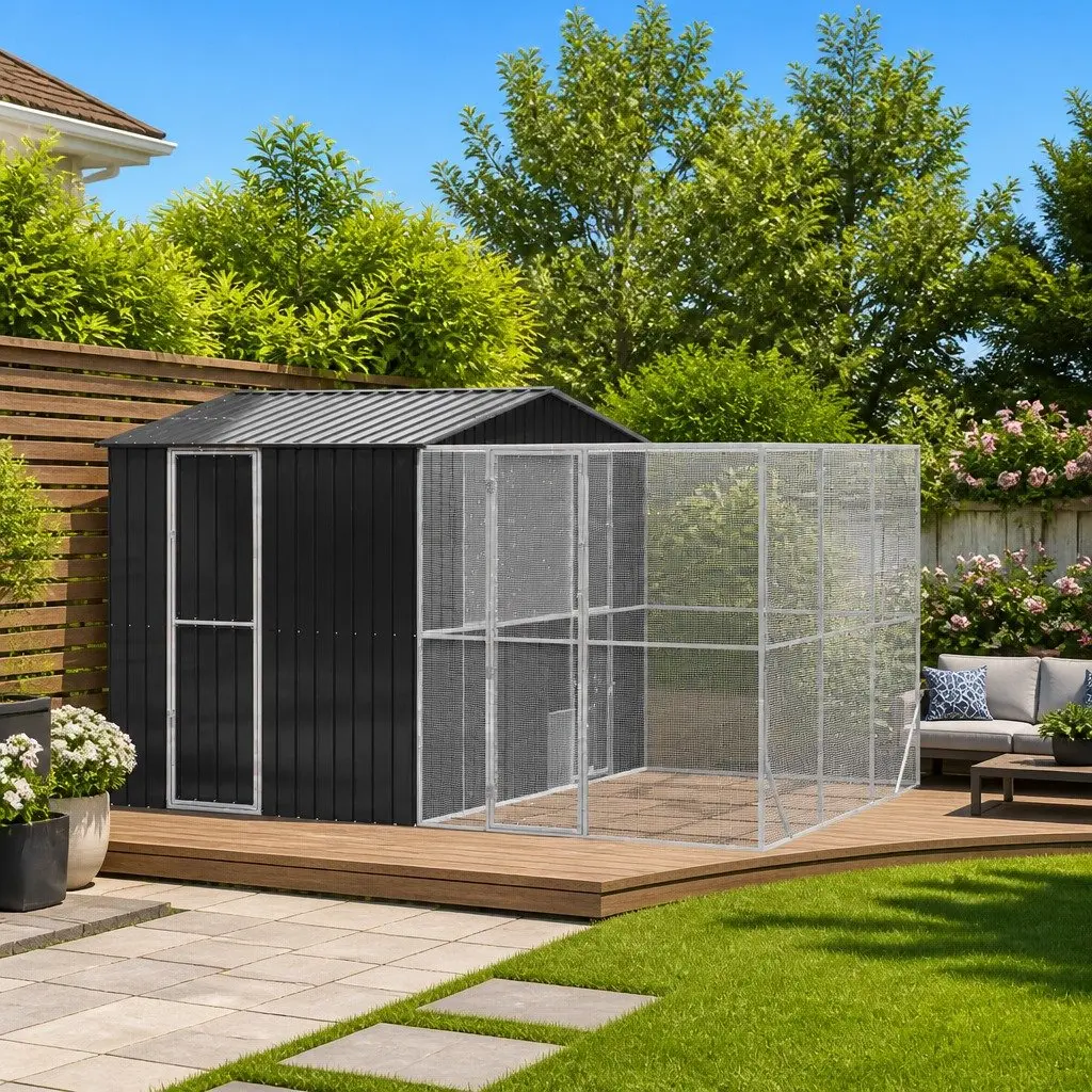 Galvanised Steel Bird Cage in Anthracite Finish