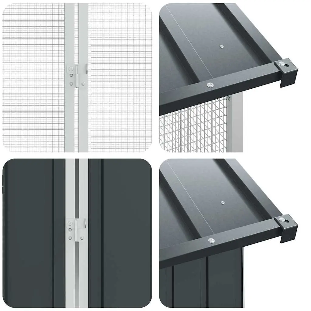 Bird Cage Outdoor Rectangular Anthracite Galvanised Steel Garden Aviary