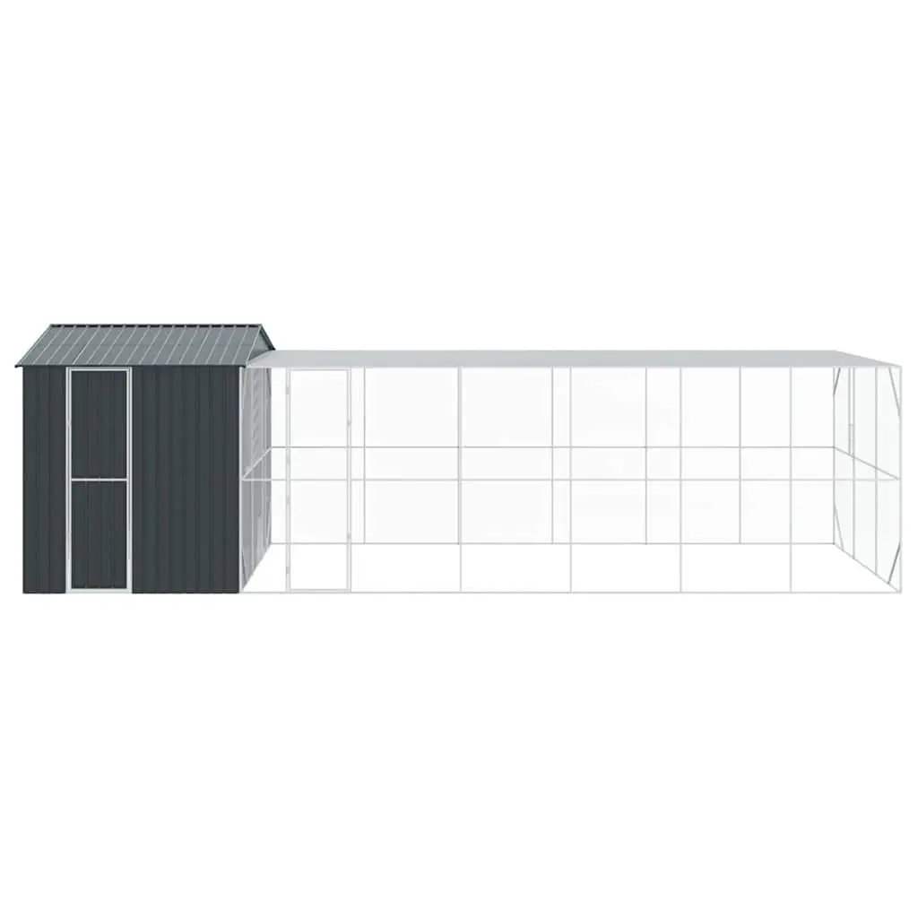 Bird Cage Outdoor Rectangular Aviary Shelter 845 x 304 x 247 cm Anthracite Galvanised Steel