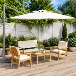 Affordable Comfort: 4-Piece Brown Garden Sofa Set
