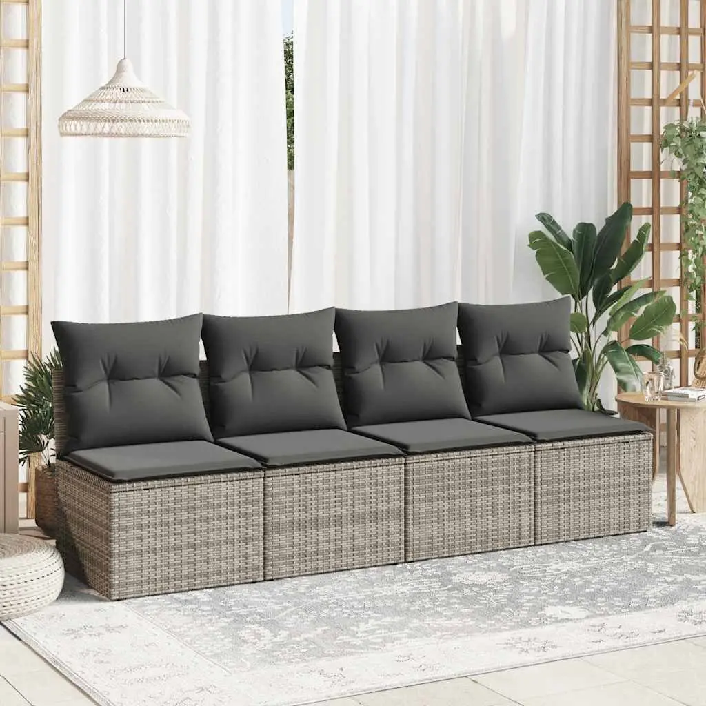 Grey Garden Sofa Set with Storage Options
