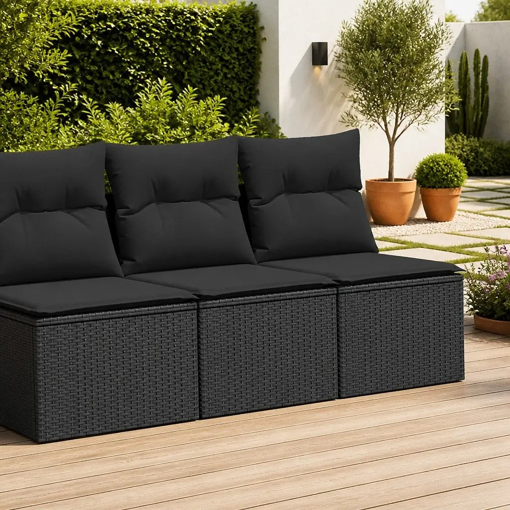 Black Garden Sofa Set with Easy Maintenance