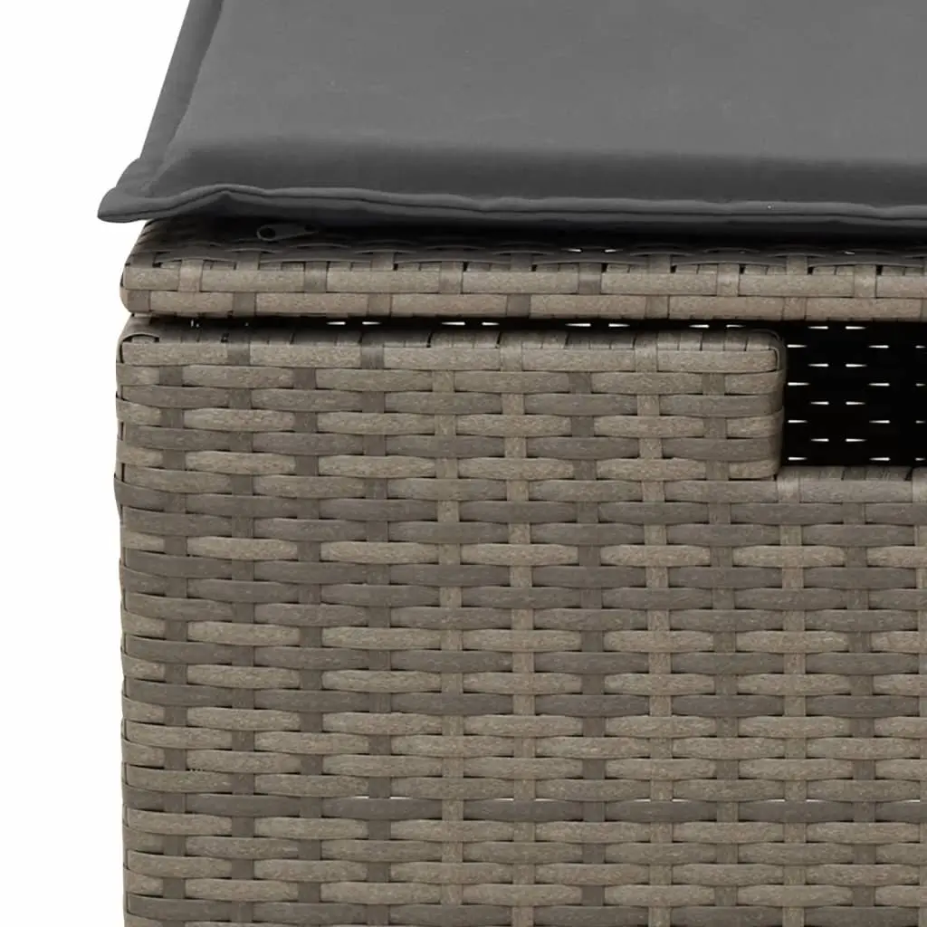 Garden Sofa Set 4 Piece Outdoor Furniture Grey Poly Rattan Modular Patio Lounge