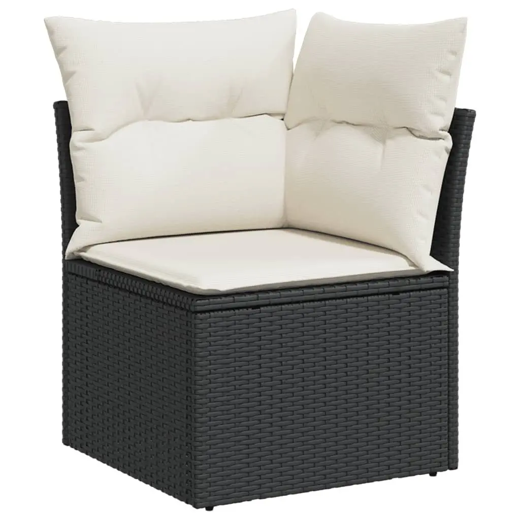Black Poly Rattan 5 Piece Sofa Set