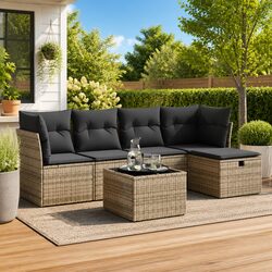 Comfortable 6-Piece Garden Sofa Set with Easy Maintenance