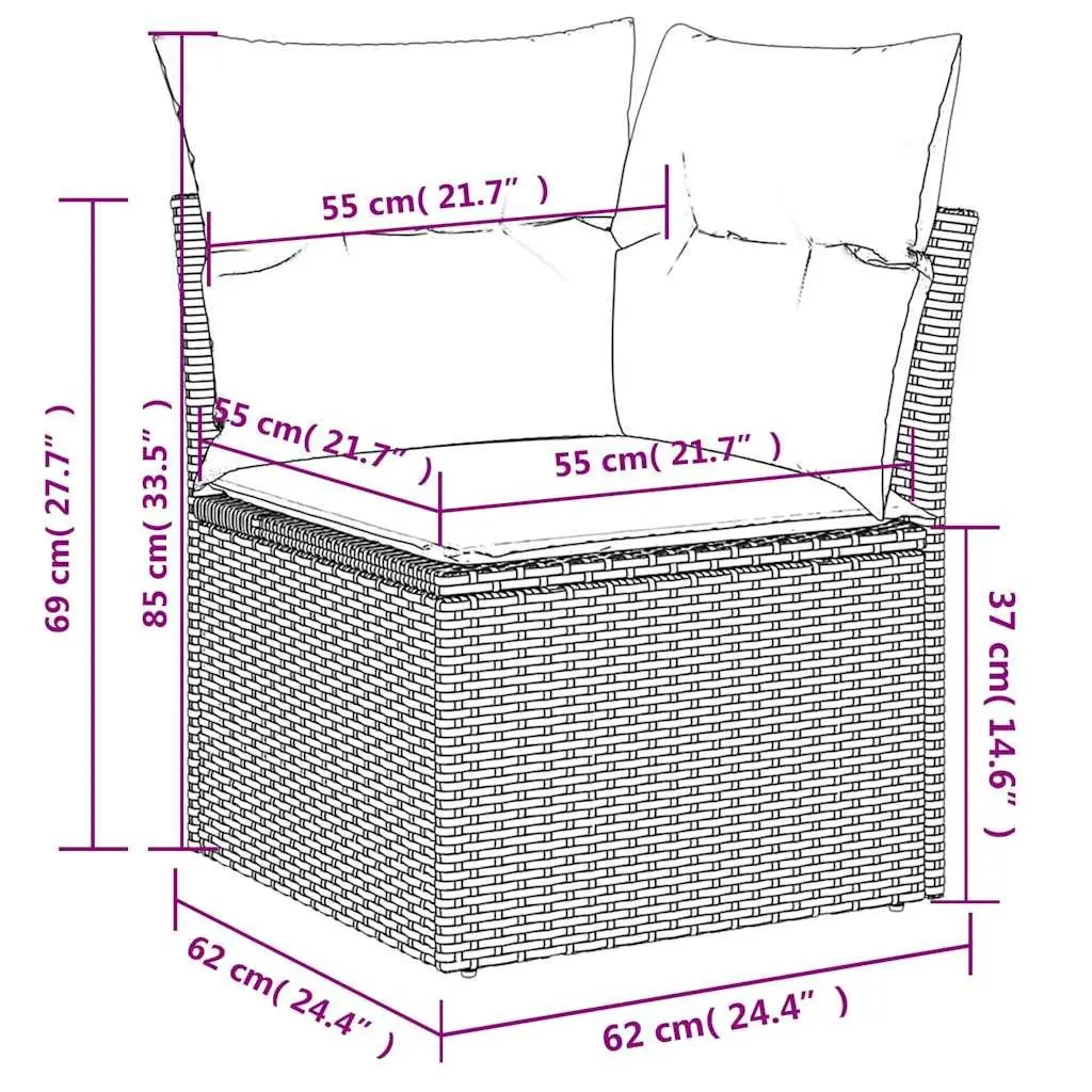 6 Piece Outdoor Sofa Set with Storage