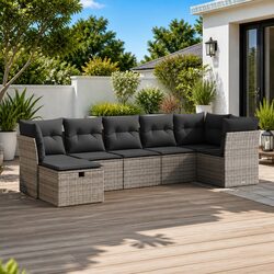 Reliable 7-Piece Garden Sofa Set with Storage Features