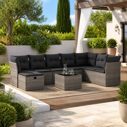 Warm and Reassuring: 9-Piece Garden Sofa Set