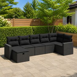 Practical 7 Piece Sofa Set with Comfortable Cushions