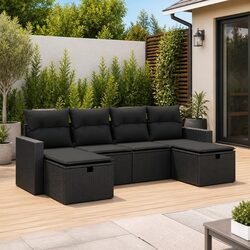 Comforting 6-Piece Garden Sofa Set with Storage