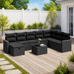 Comfortable 9 Piece Garden Sofa Set with Storage Bag