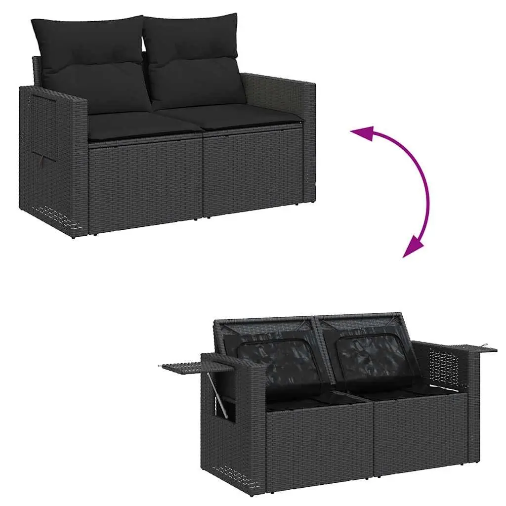 5 Piece Garden Sofa Set with Storage and Cushions