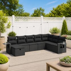 Comfortable 8-Piece Garden Sofa Set with Storage
