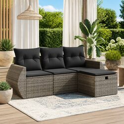 Comfortable 4 Piece Garden Sofa Set with Easy Maintenance