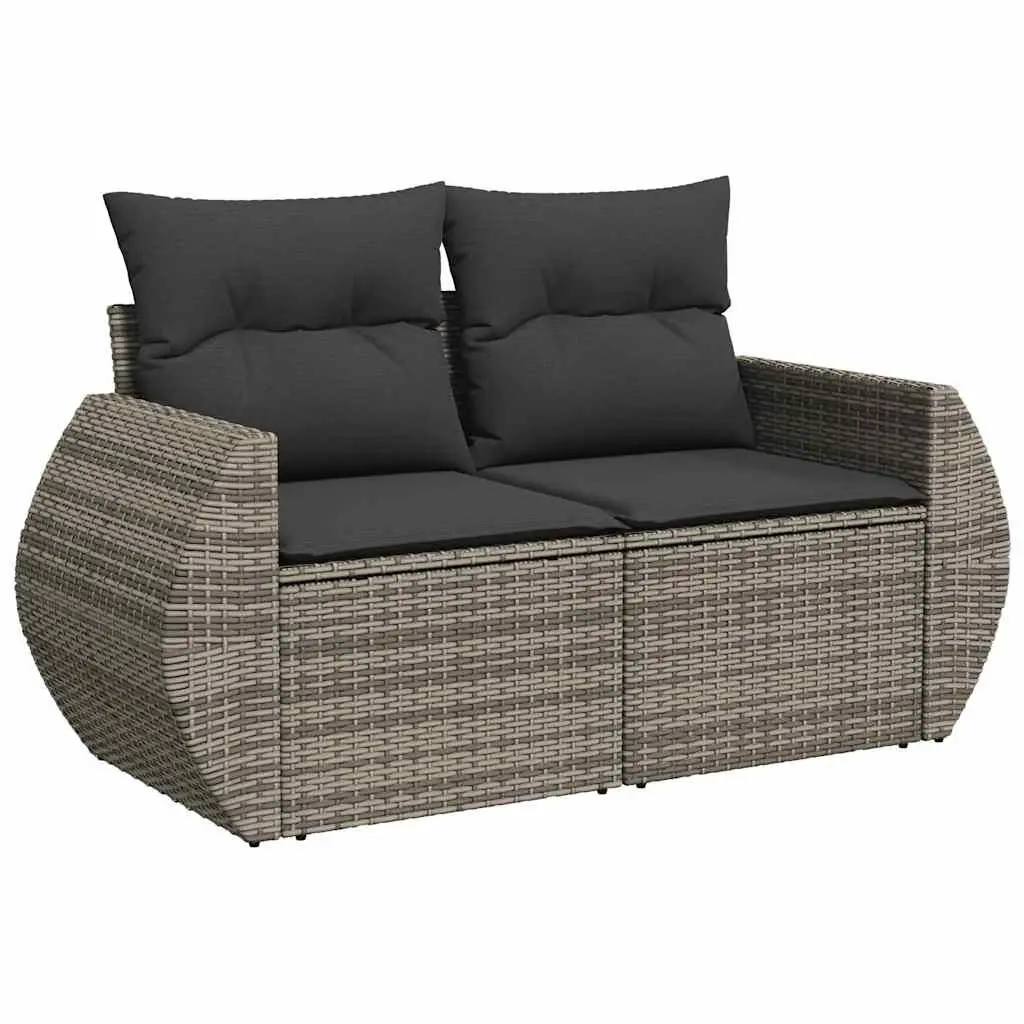 Garden Sofa Set Outdoor Furniture 5 Piece Grey Poly Rattan Patio Lounge