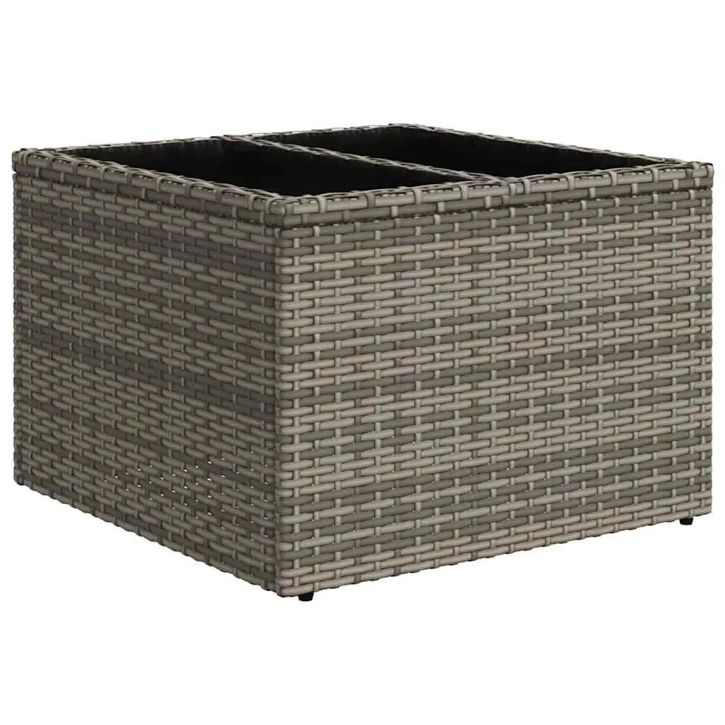 Garden Sofa Set 7 Piece Outdoor Furniture Patio Lounger Grey Poly Rattan with