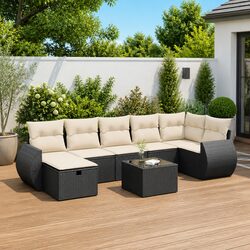 Comfortable 8-Piece Garden Sofa Set with Storage