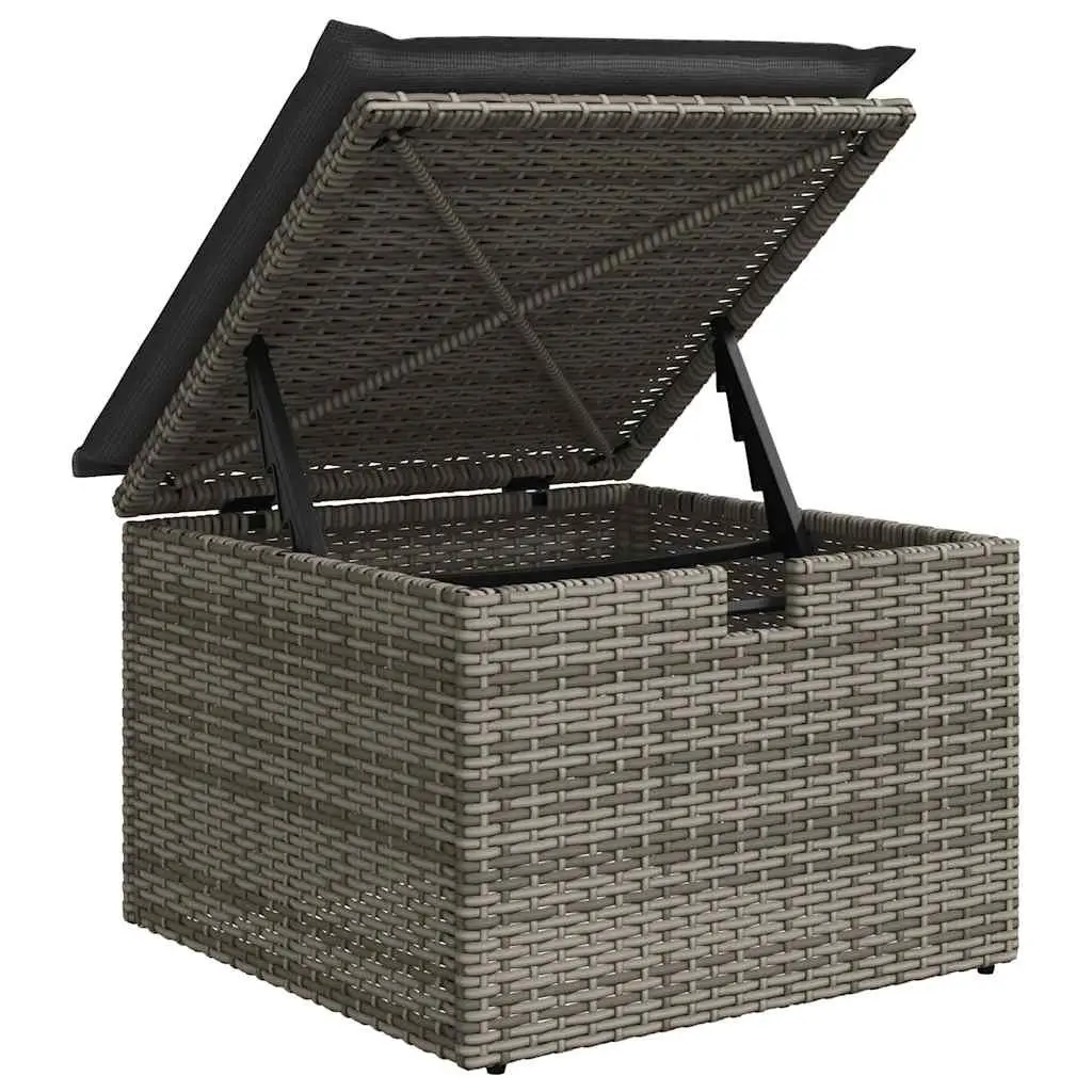 Garden Sofa Set 8 Piece Outdoor Furniture with Cushions Grey Poly Rattan Modular