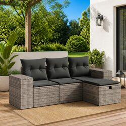 Comfortable Grey Garden Sofa Set with Practical Features
