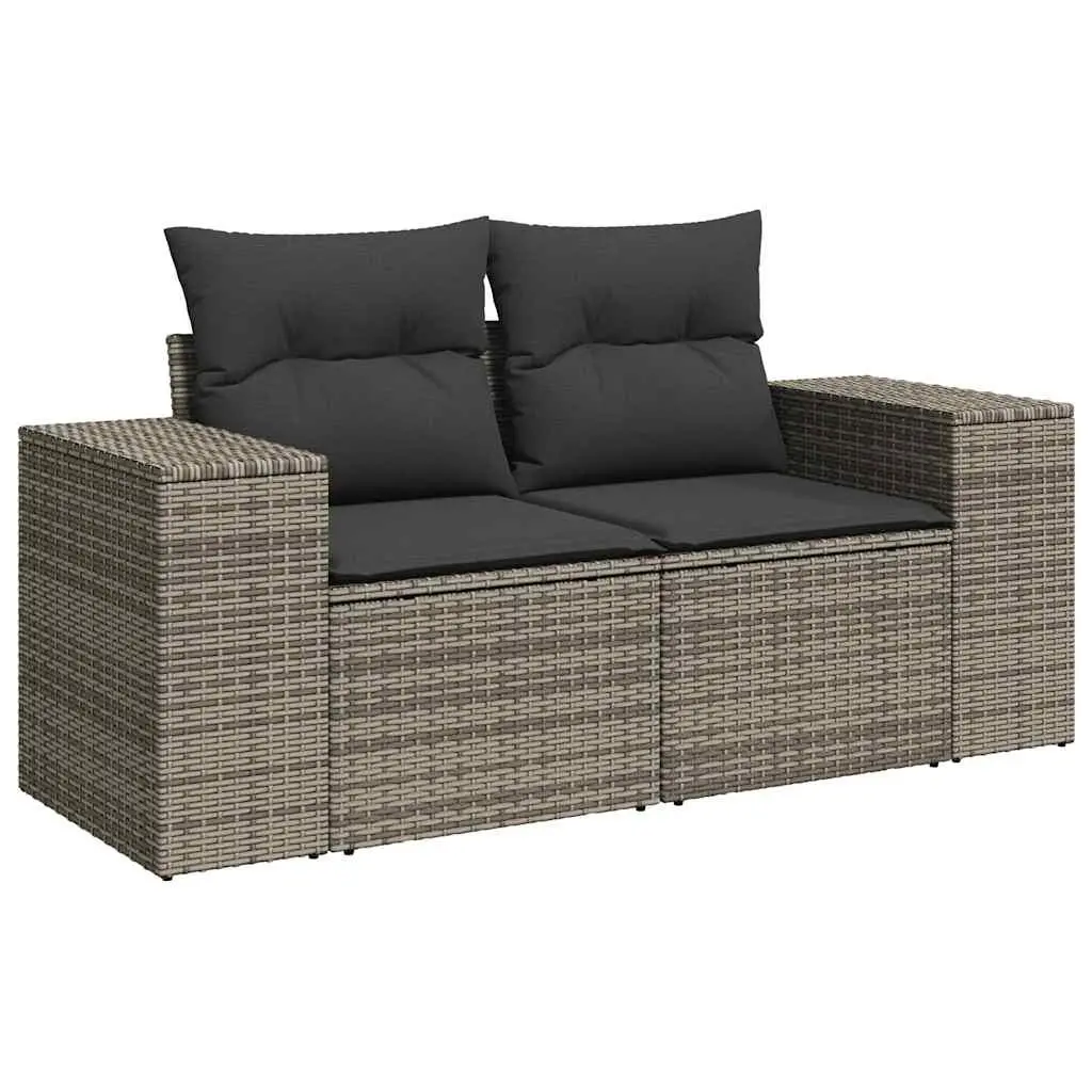5 Piece Garden Sofa Set with Storage Footstool Outdoor Patio Furniture Grey