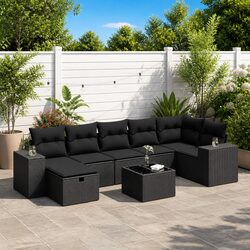 8-Piece Modular Garden Sofa Set with Cushion Covers