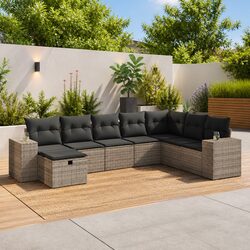 8 Piece Grey Outdoor Sofa Set - Practical and Stylish